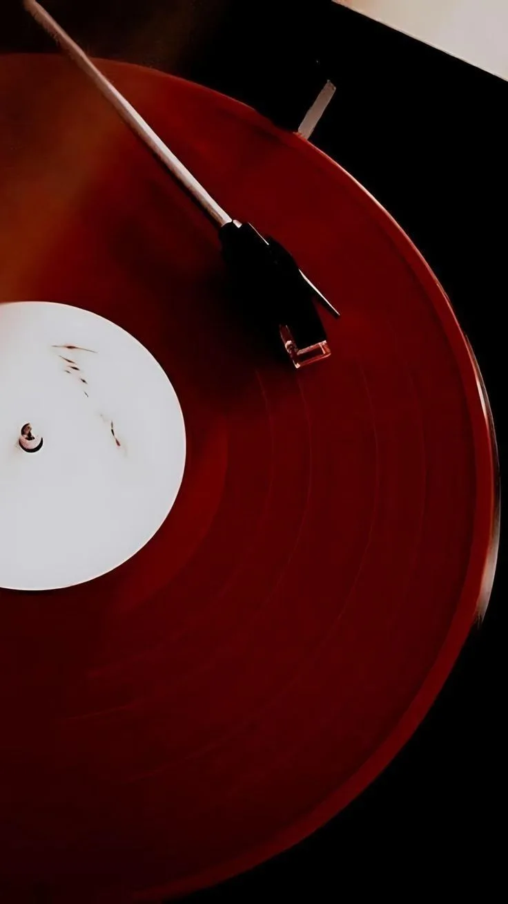 Red vinyl record detail